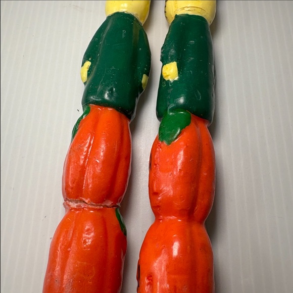 Vtg Halloween Candles Scarecrow w/pumpkins 10" Tapers 90's Pre-owned Unburned - Picture 5 of 11